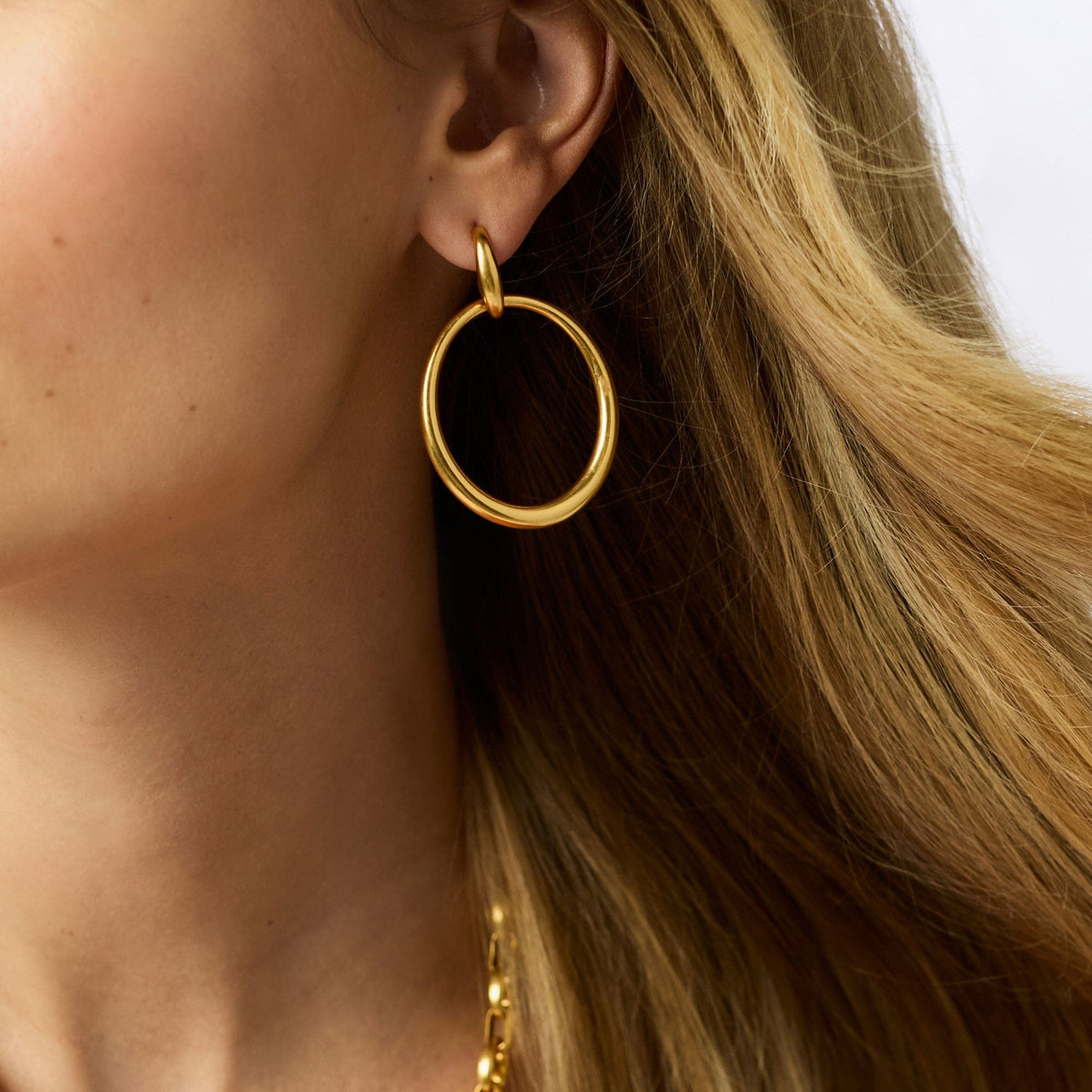 Gold Laguna Doorknocker Earring