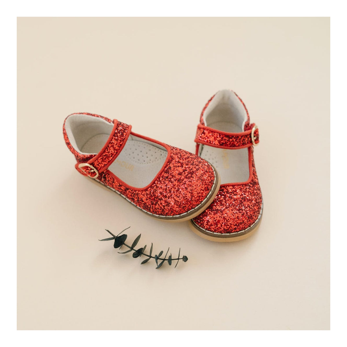 L'Amour Shoes L'Amour Natasha Glitter Mary Jane in Glitter Red - Little Miss Muffin Children & Home