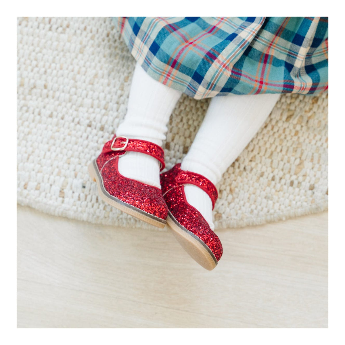 L'Amour Shoes L'Amour Natasha Glitter Mary Jane in Glitter Red - Little Miss Muffin Children & Home