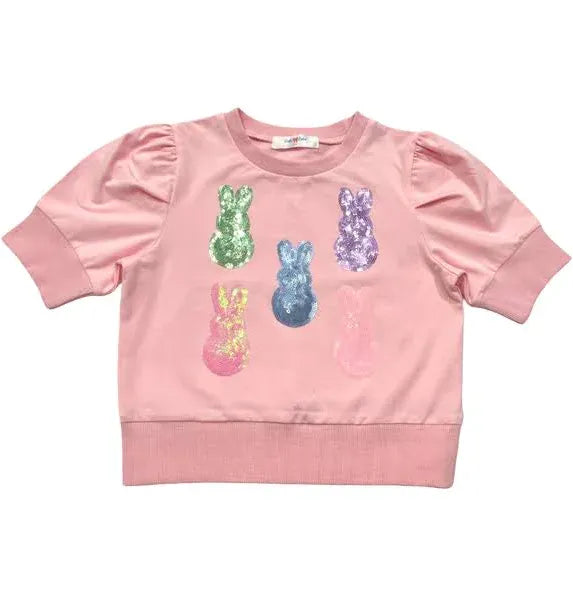 Lily Sequin Peeps Puff Sleeve Top