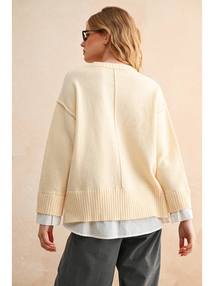 layered two piece sweater shirt