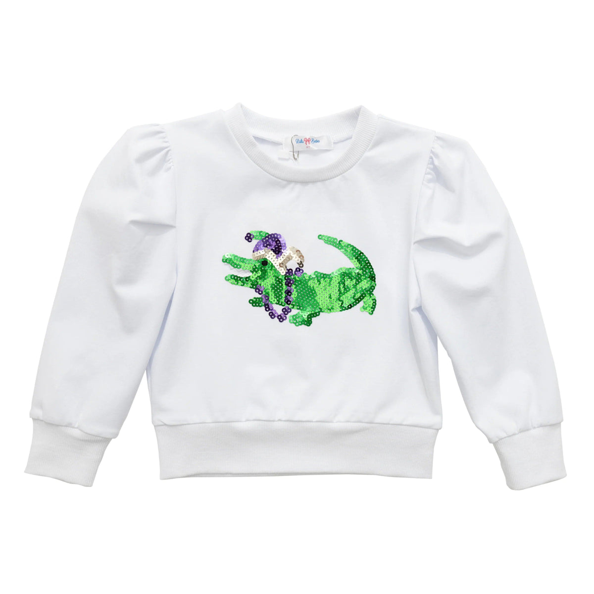 Lulu Bebe Lulu Bebe Mardi Gras Sequin Gator Tee - Little Miss Muffin Children & Home