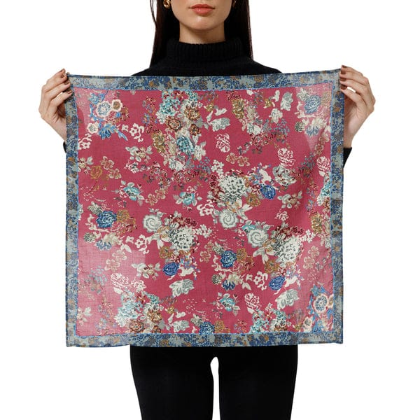 Mahroon Retro Bloom Scarf