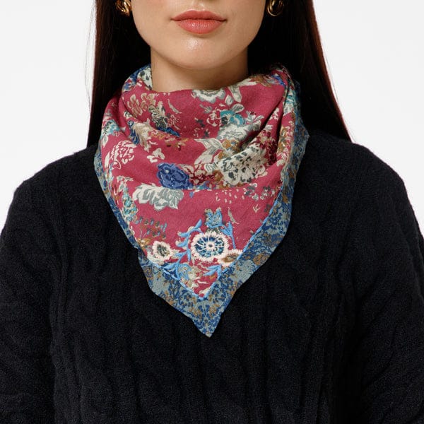 Mahroon Retro Bloom Scarf