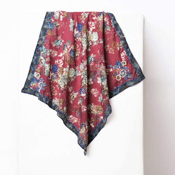 Mahroon Retro Bloom Scarf