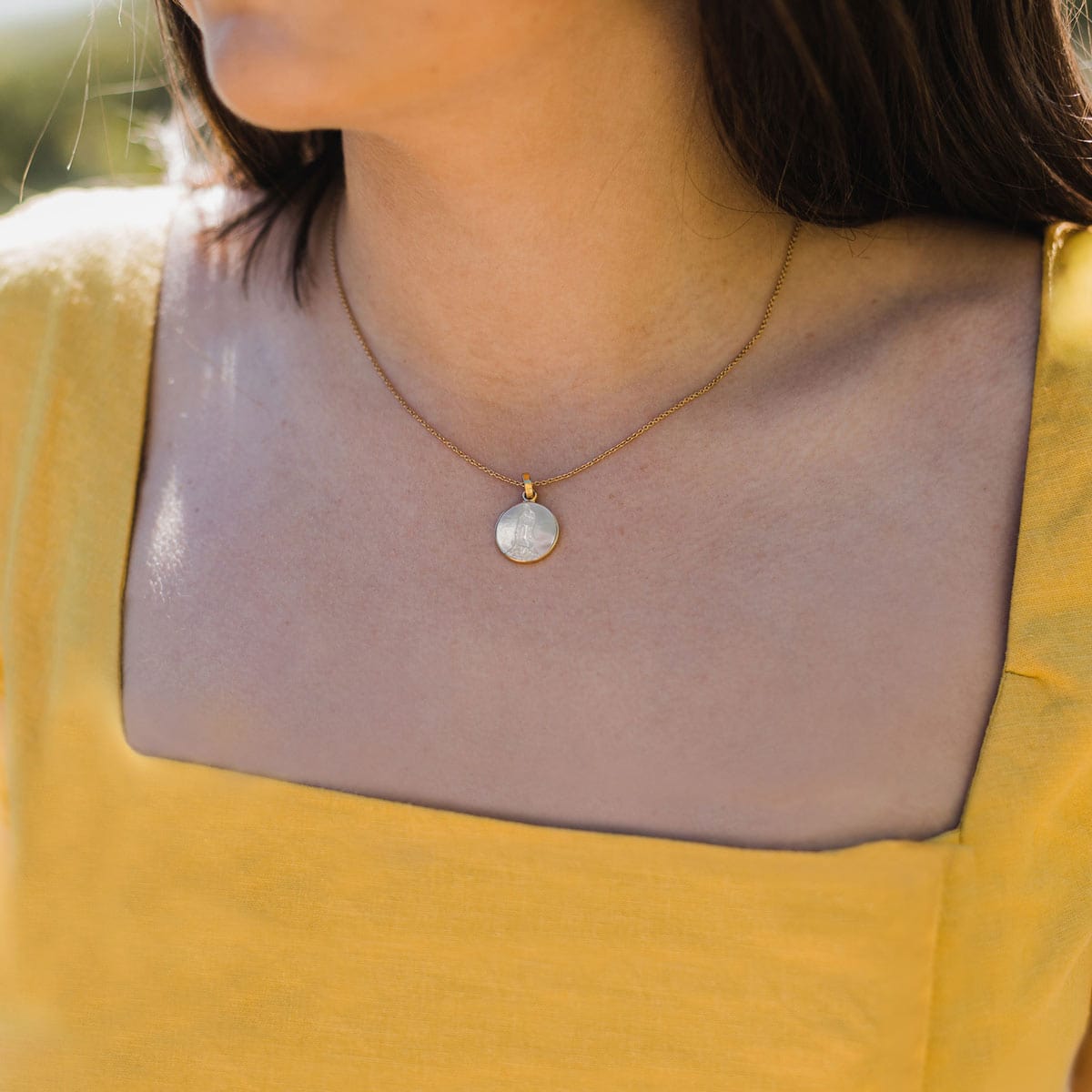 My Saint My Hero My Saint My Hero Mother of Pearl Blessed Mother Mary Necklace - Little Miss Muffin Children & Home
