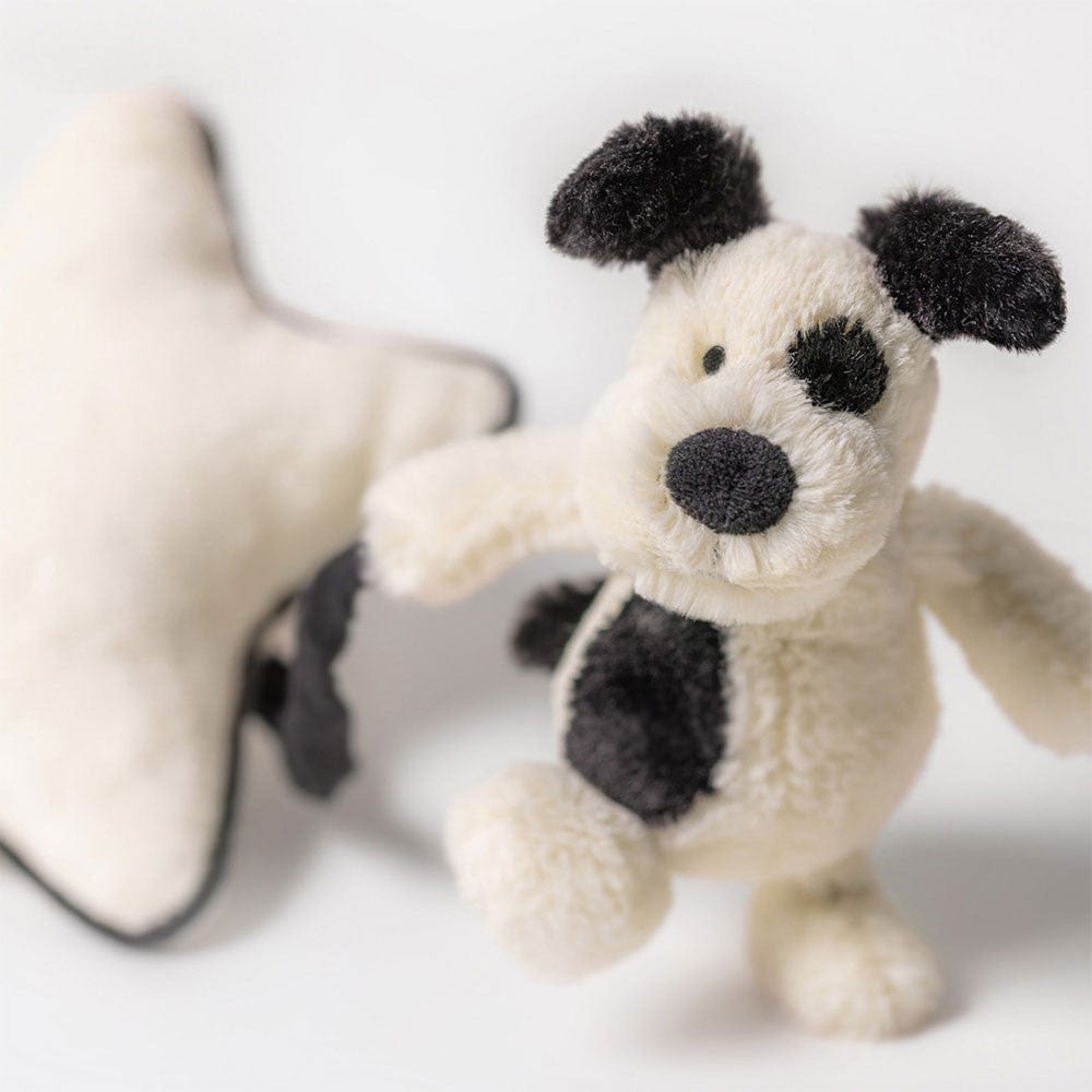 Jellycat Jellycat Bashful Black & Cream Puppy Musical Pull - Little Miss Muffin Children & Home