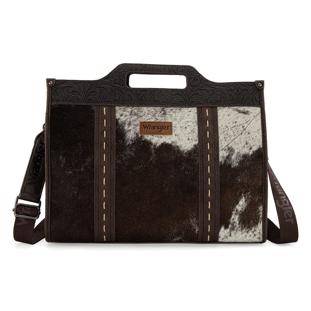 Coffee Wrangler Genuine Cowhide Carry-All Cowhide Large Tote/Crossbody