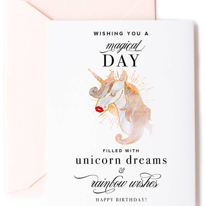 Magical Unicorn Dreams Sweet Birthday Greeting Card
