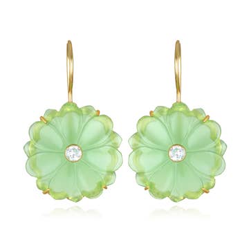 Magnolia Earrings with Green Apple