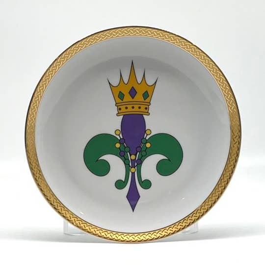 Mardi Gras Fleur de Lis Plate