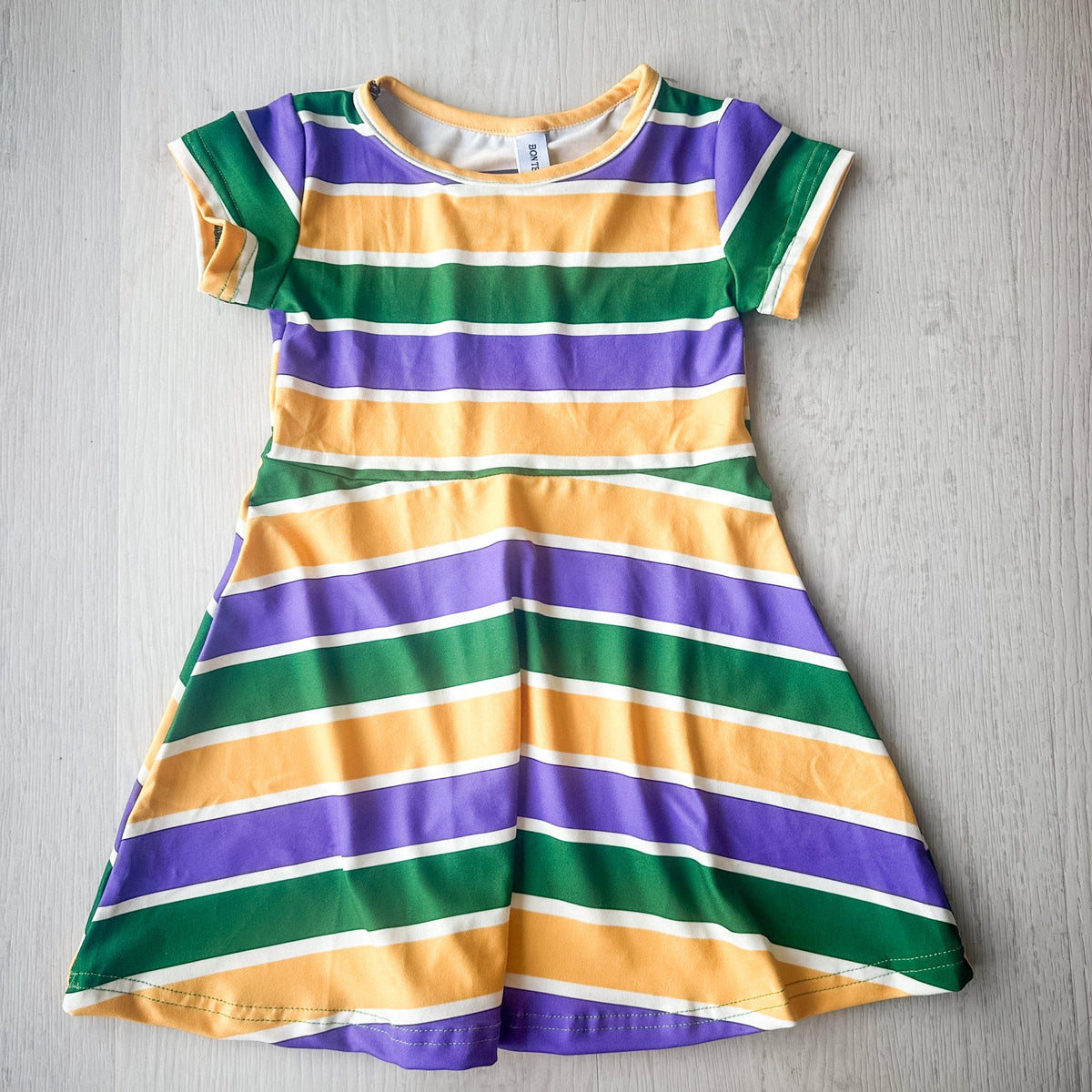 Mardi Gras Mini Stripe Charlotte Dress