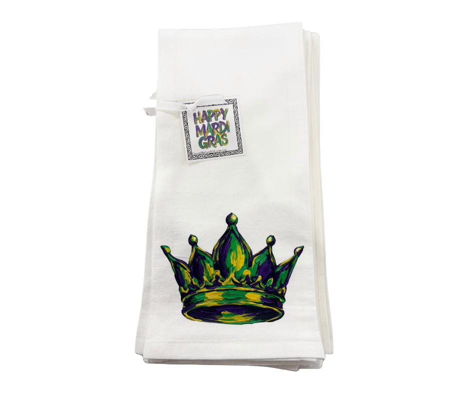 Mardi Gras Painted Crown Towel