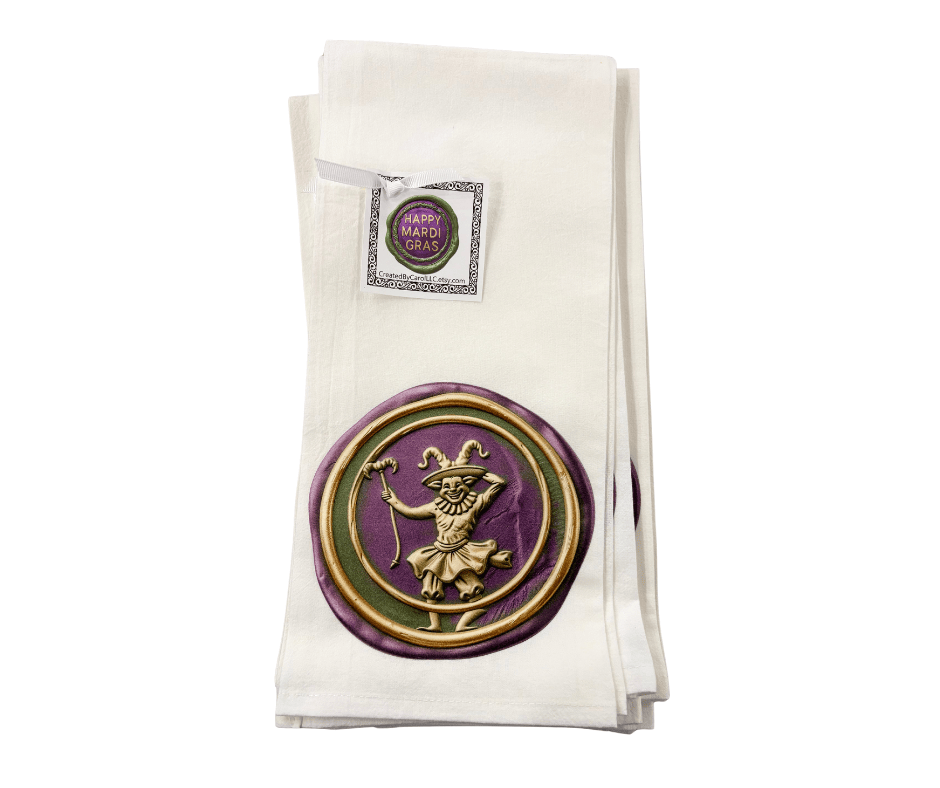 Mardi Gras Wax Seal Jester Towel