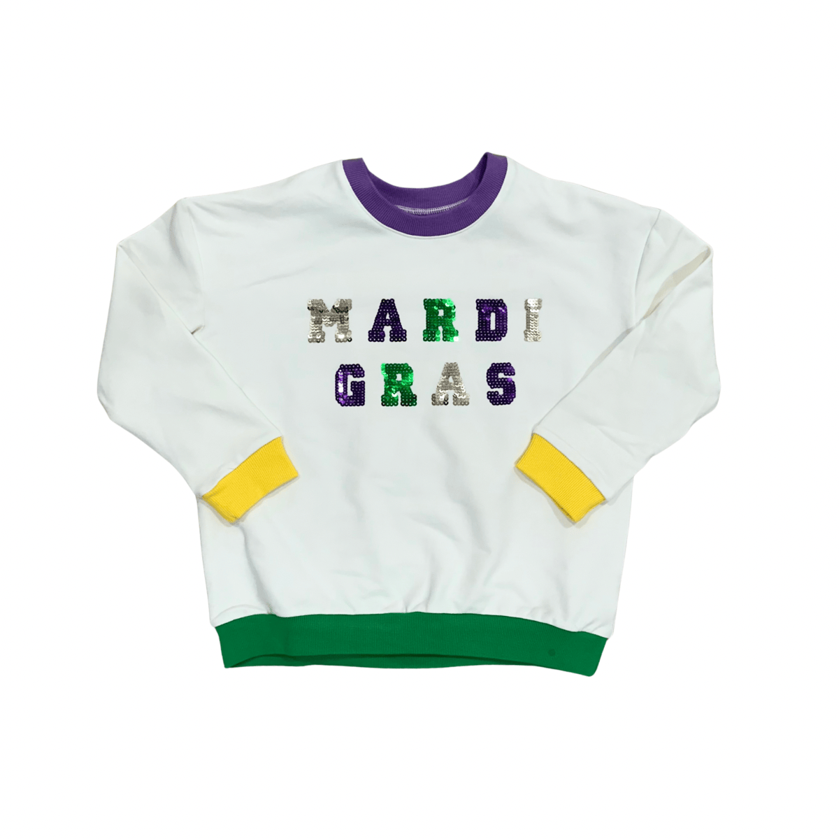 Mardi Gras sequin sweatshirt for girls