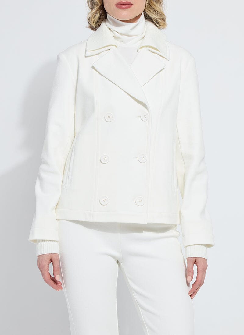 bright white cropped peacoat