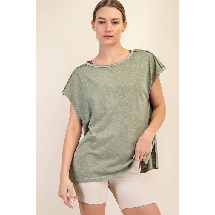 green mineral wash t shirt