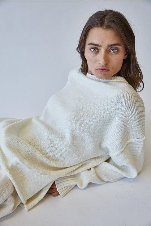 Misty Blue Relaxed Boyfriend Fit Crew Neck Sweater