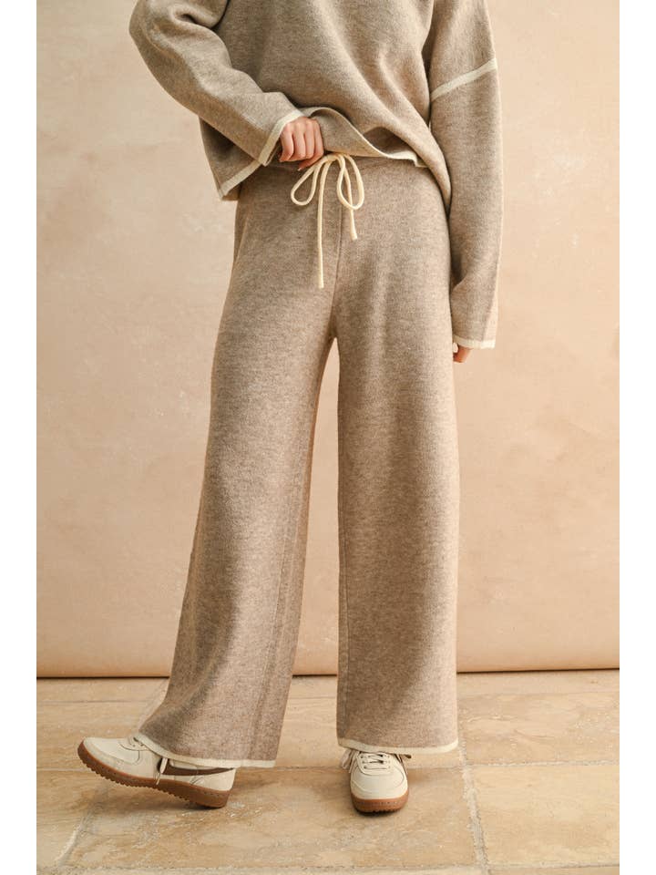 Mocha Wide Leg Sweater Pants