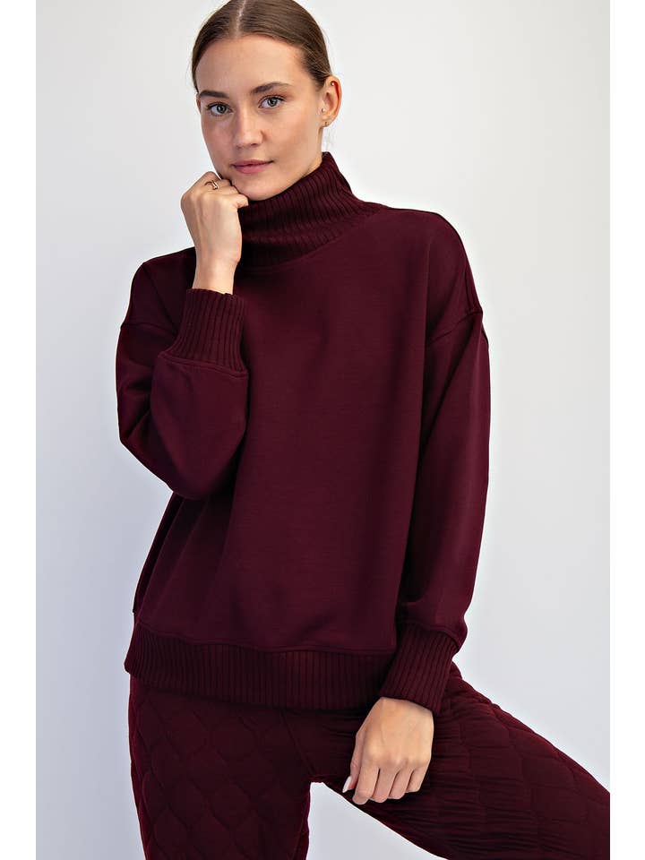 dark cherry pull over sweater