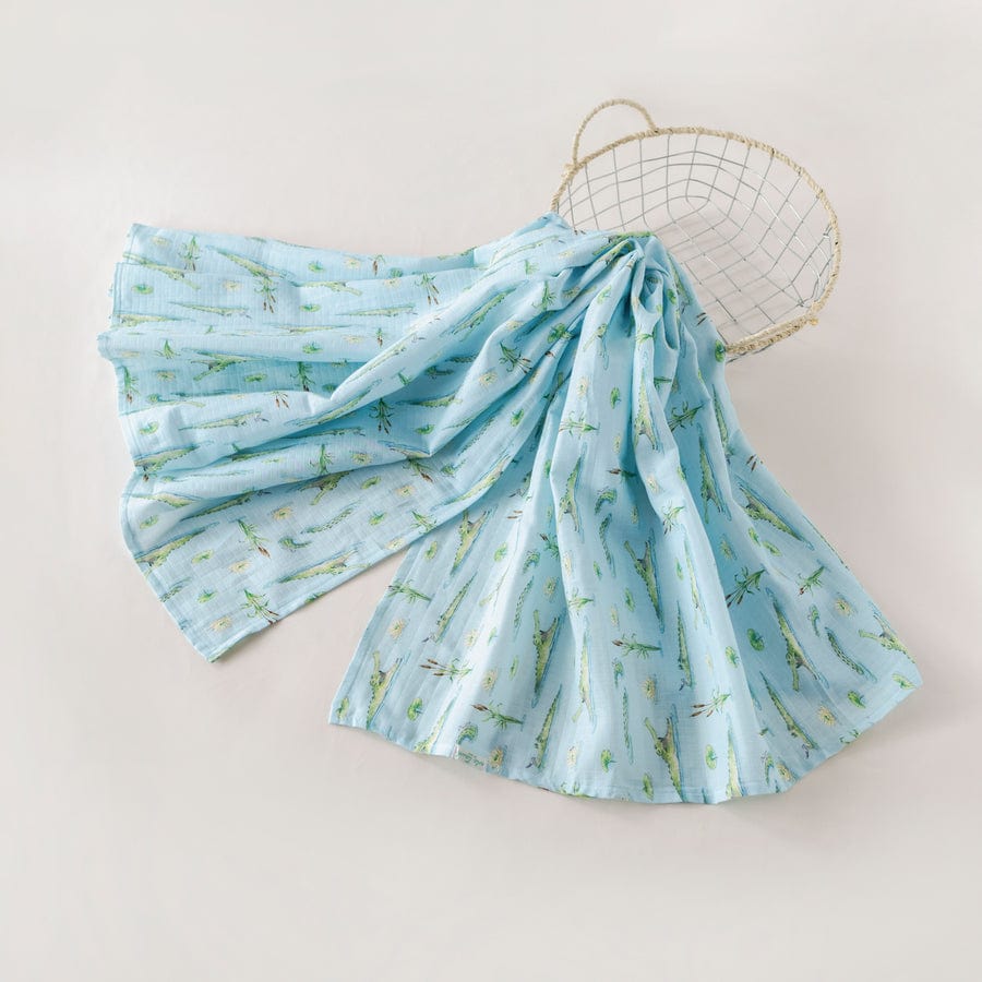 Nola Tawk Nola Tawk Gator Games Organic Muslin Swaddle Blanket - Little Miss Muffin Children & Home