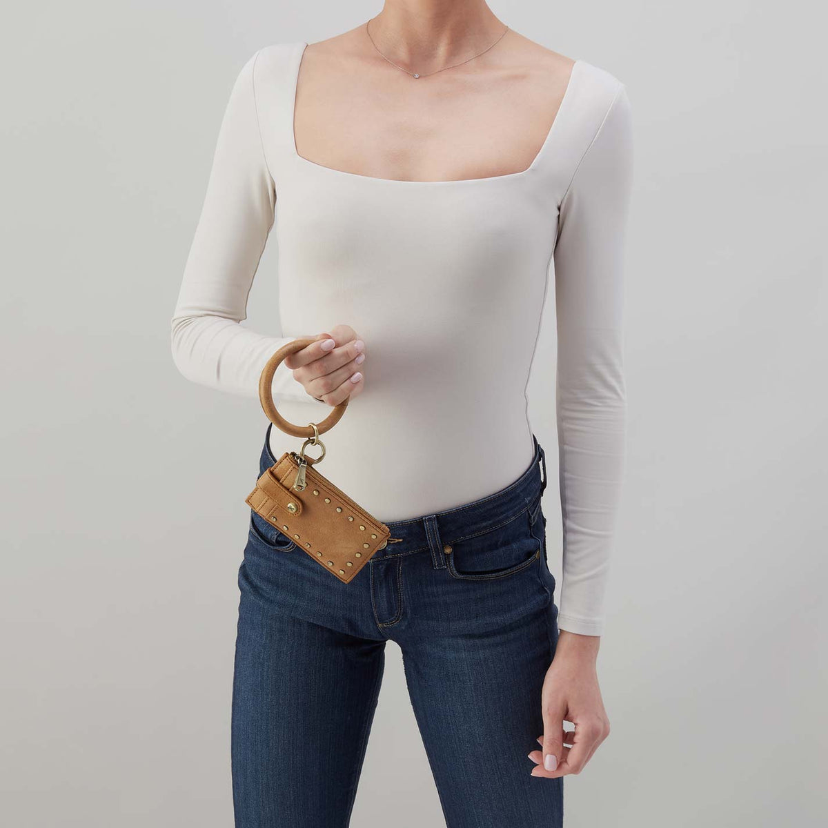 Hobo Ring Credit Card Wristlet in Buffed Leather - Whiskey - Little Miss Muffin Children & Home