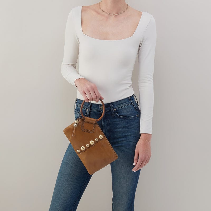 Hobo Hobo Sable Wristlet Polished Leather in Truffle With Studs - Little Miss Muffin Children & Home