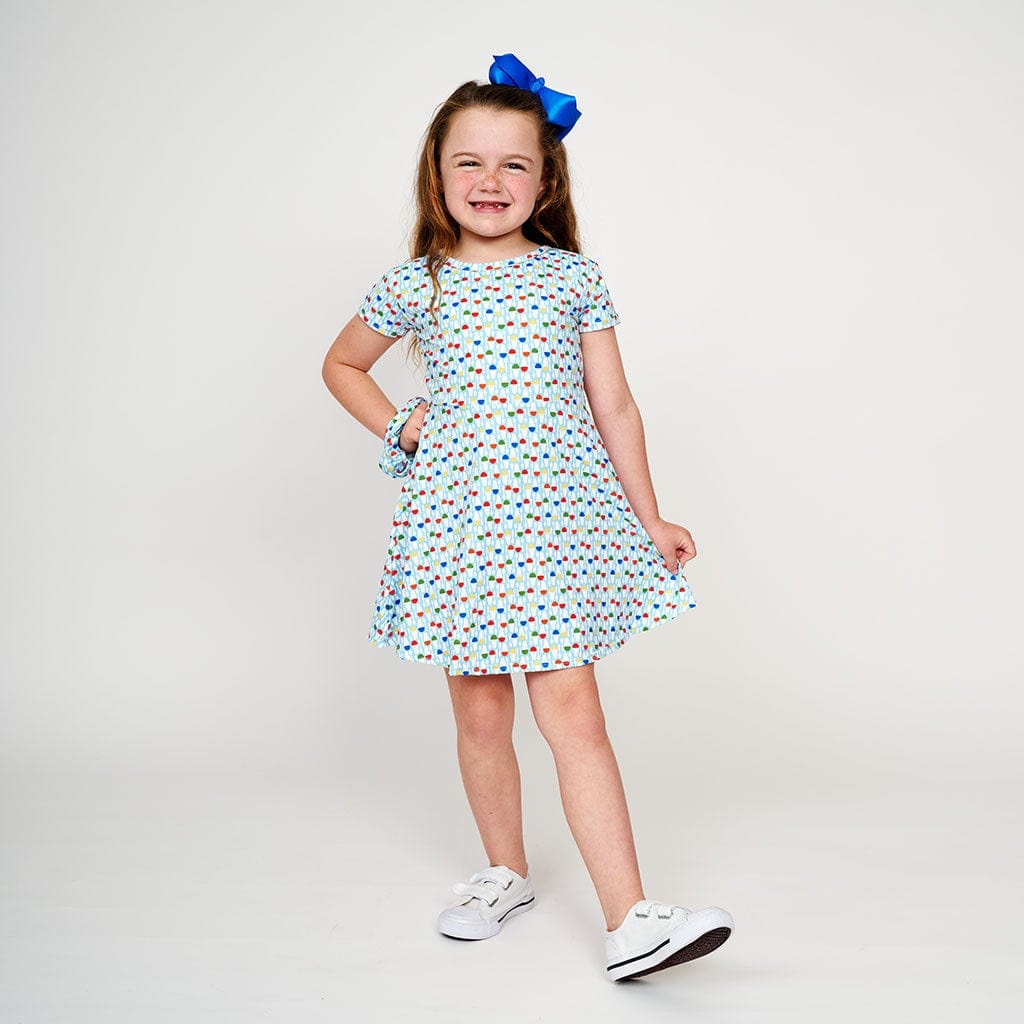 Bon Temps Boutique Bon Temps Boutique Blue Snowballs Charlotte Dress - Little Miss Muffin Children & Home