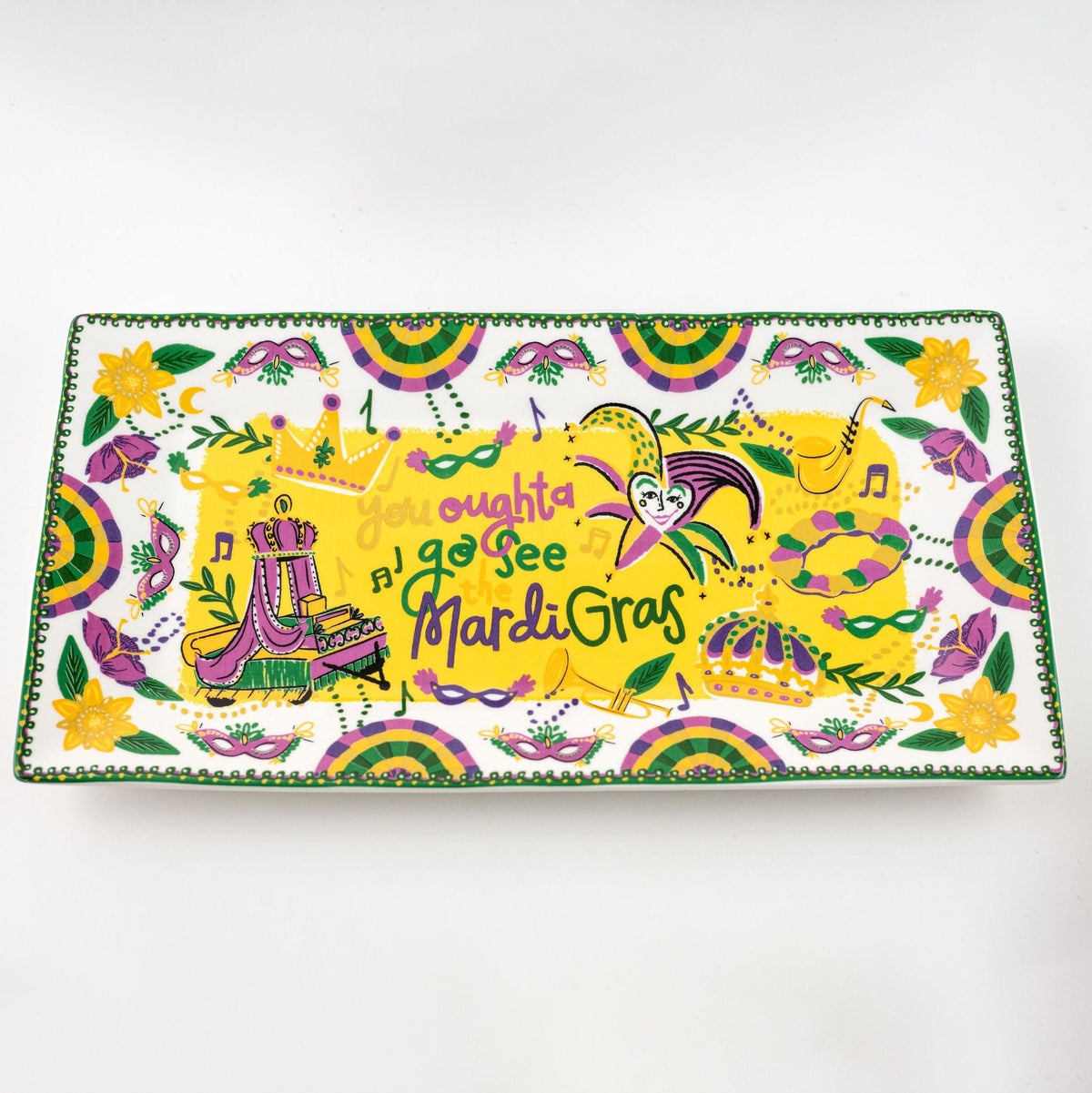 The Parish Line The Parish Line You Oughta Go See the Mardi Gras Platter - Little Miss Muffin Children & Home