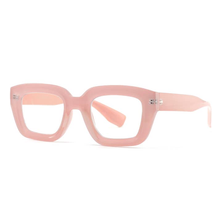 Owen Transparent Pink Blue Light Blocking Readers