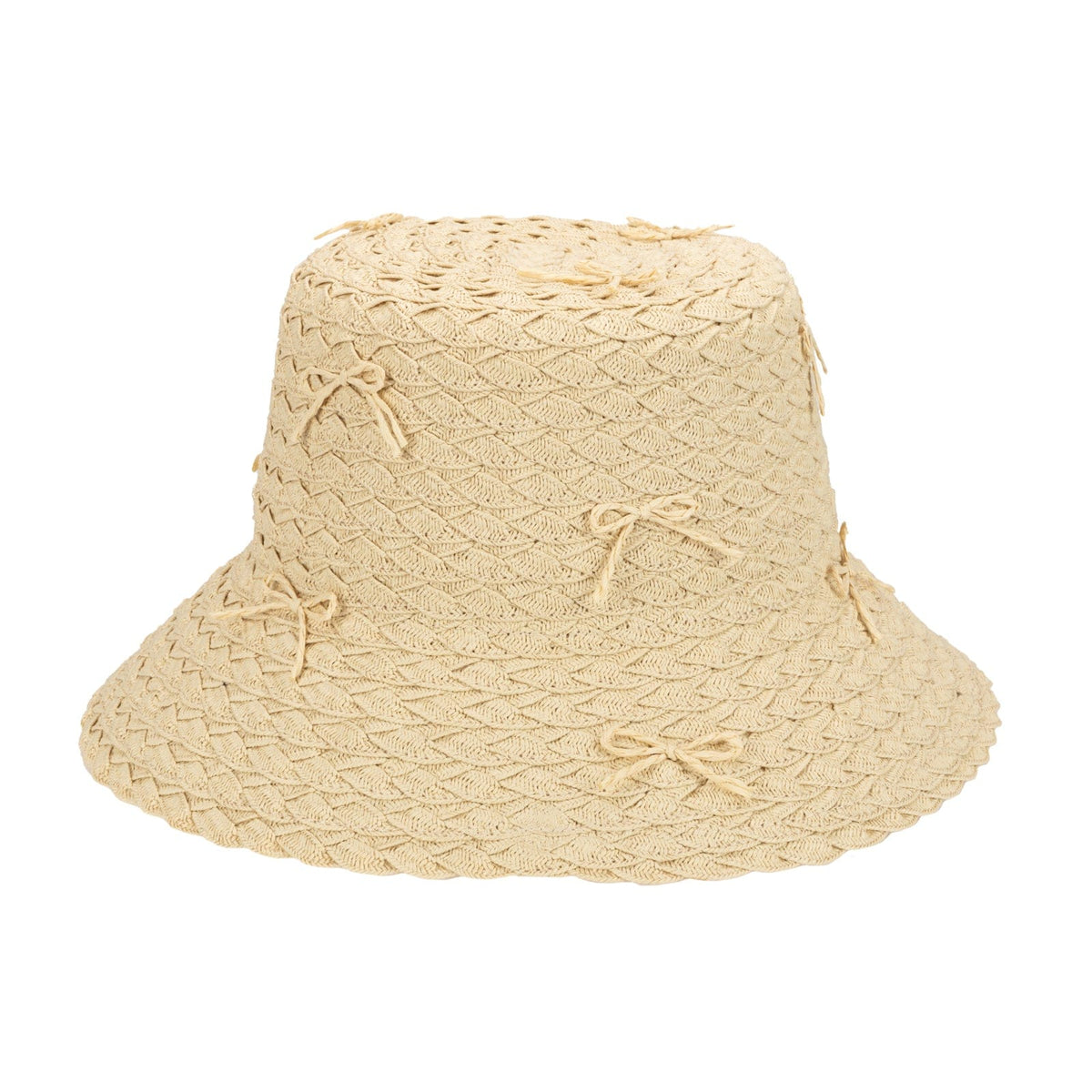 Rosie Wide Braid Bucket Hat with Scattered Self Bows