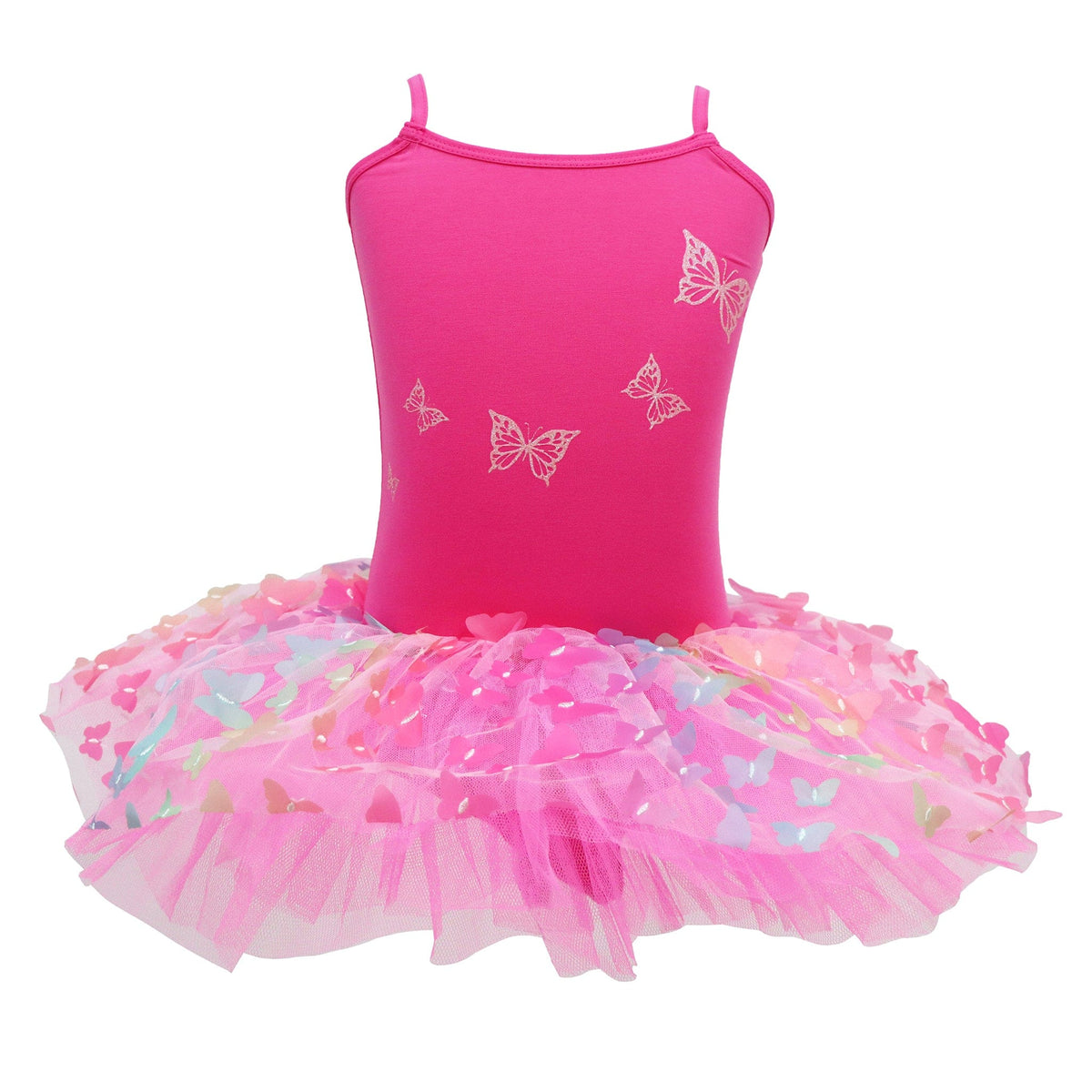 Pink Poppy Rainbow Butterfly Tutu in Hot Pink