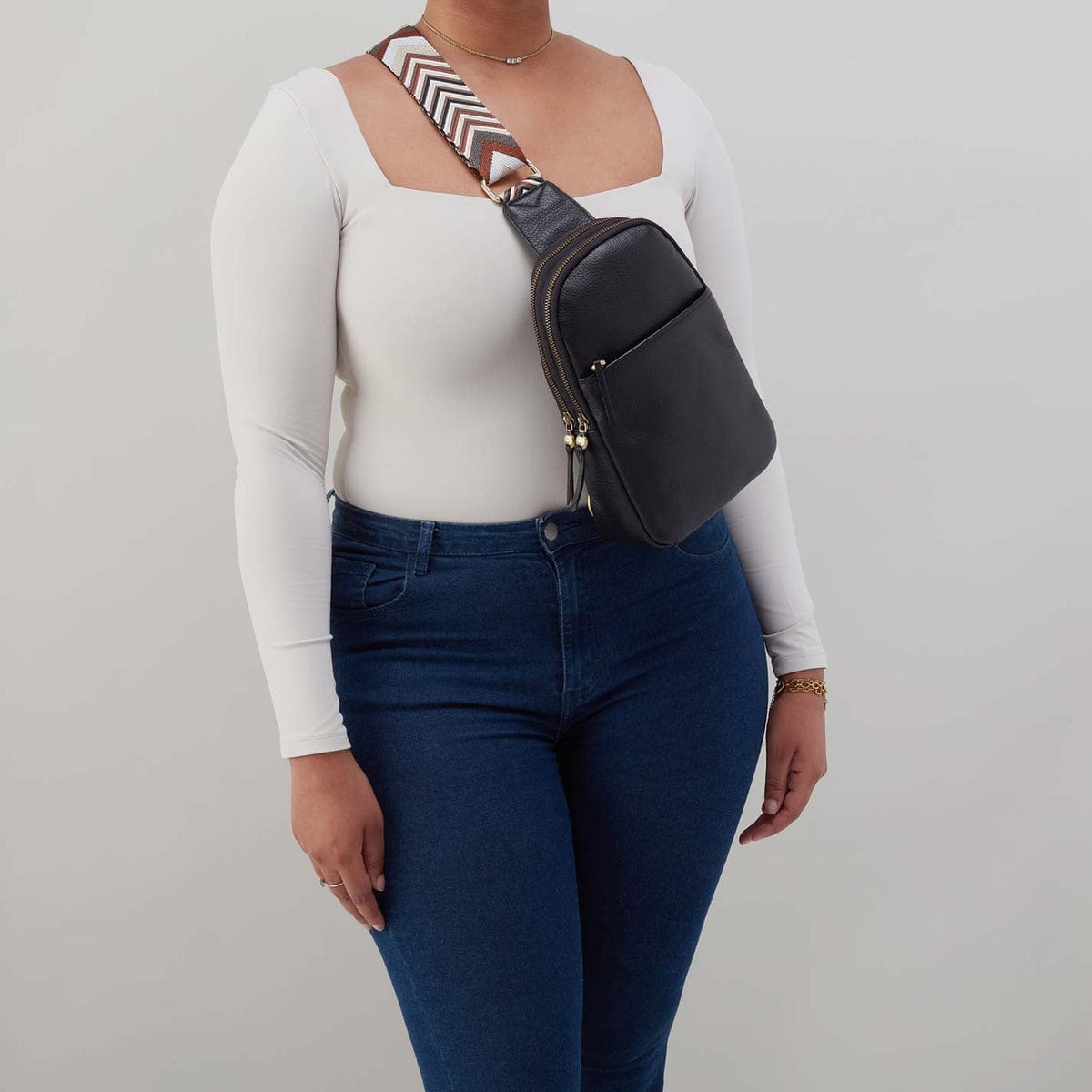 Hobo Cass Sling in Pebbled Leather - Black - Little Miss Muffin Children & Home