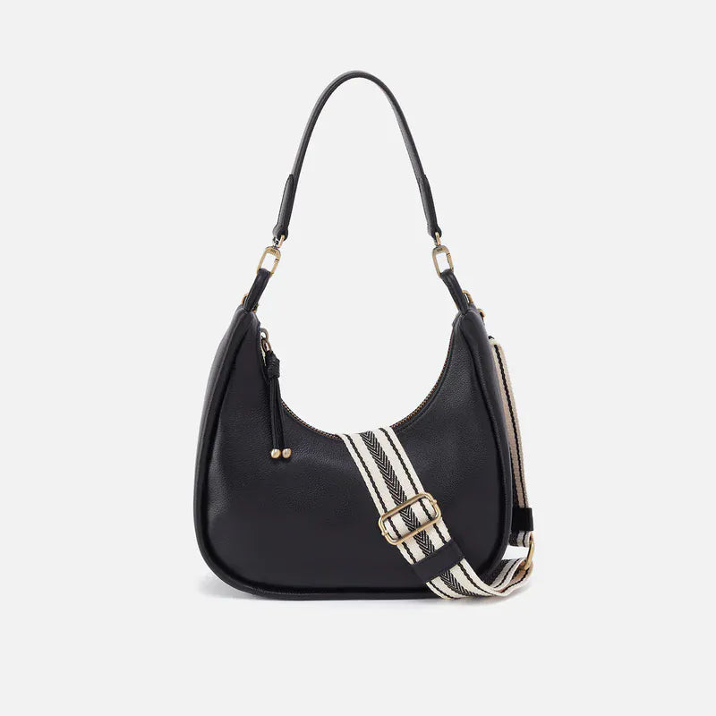 Cass Small Shoulder in Pebbled Leather Black