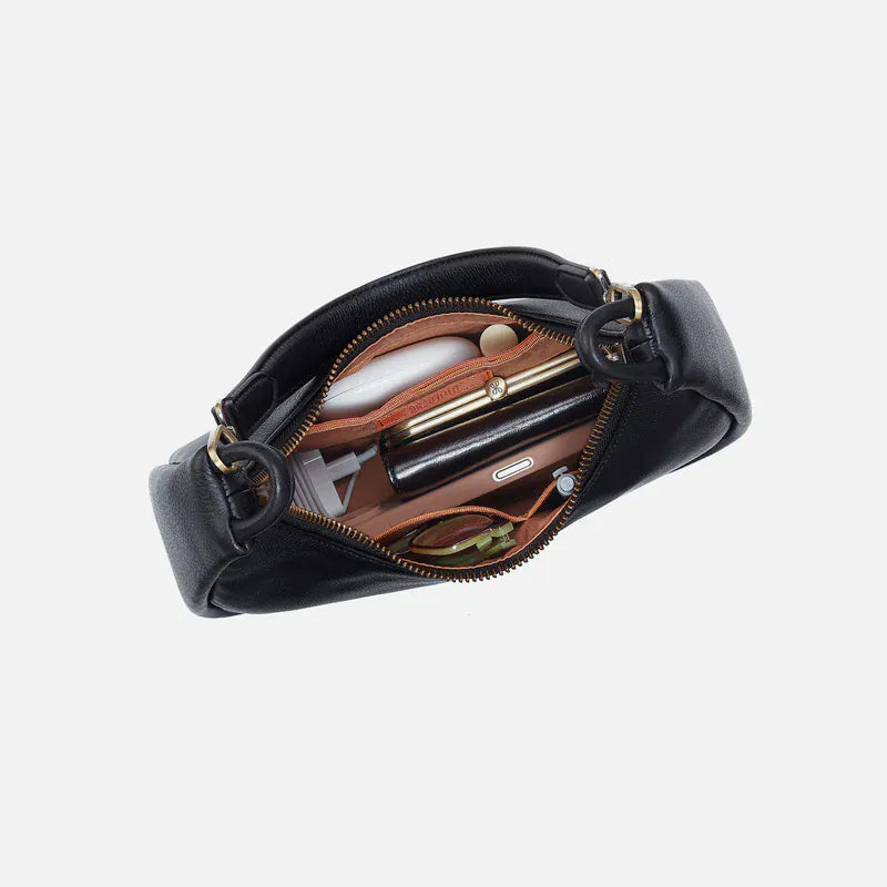Cass Small Shoulder in Pebbled Leather Black