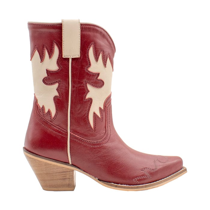 red volatile cow boy boots