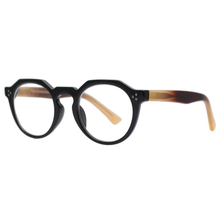 Parker Black Front Cream Temples Blue Light Blocking Readers