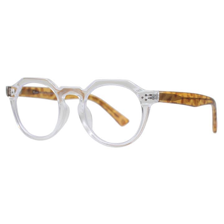 Parker Clear Front Light Tortoise Arms Temples Blue Light Blocking Readers