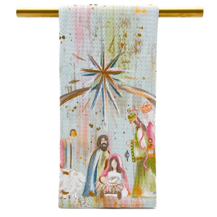 Pastel Nativity Tea Towel
