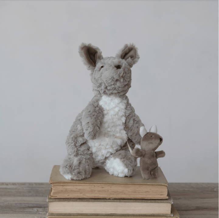 Plush Kangaroo with Joey in Pouch