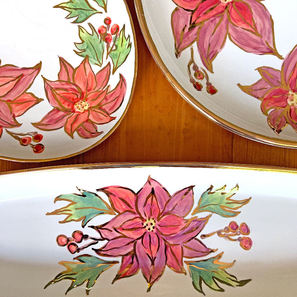 Magnolia Creative Co Poinsettia Oval Platter, alternate view