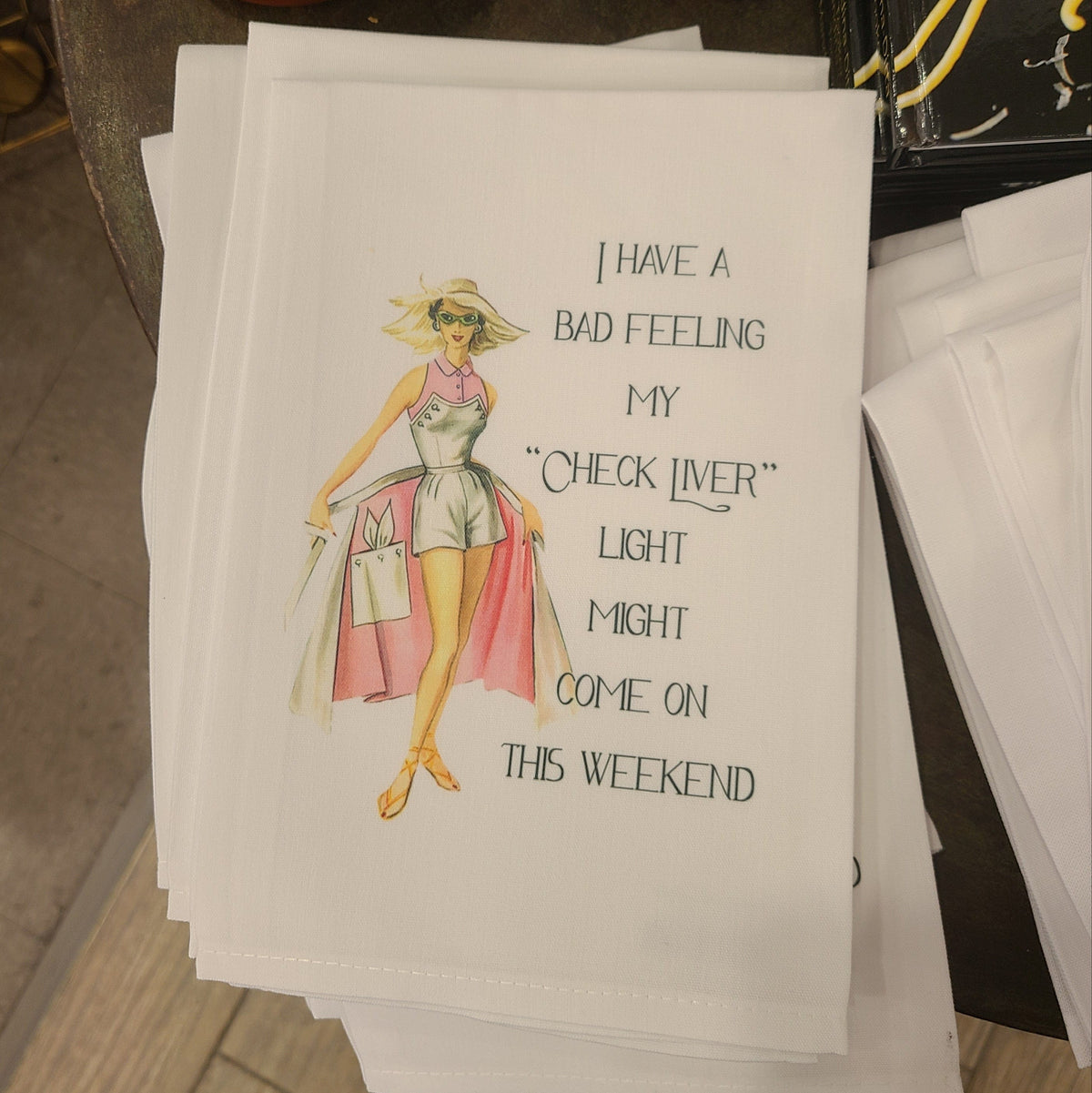 Sassy Talkin Sassy Talkin "Check Liver Light" Dish Towel - Little Miss Muffin Children & Home