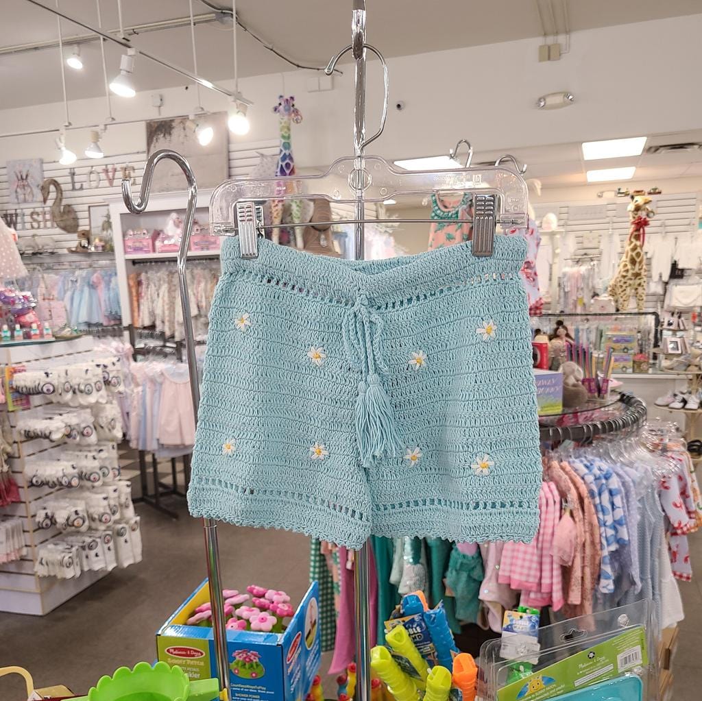 Joyous and Free Joyous and Free Baby's Breath Short Aqua Daisy Crochet - Little Miss Muffin Children & Home