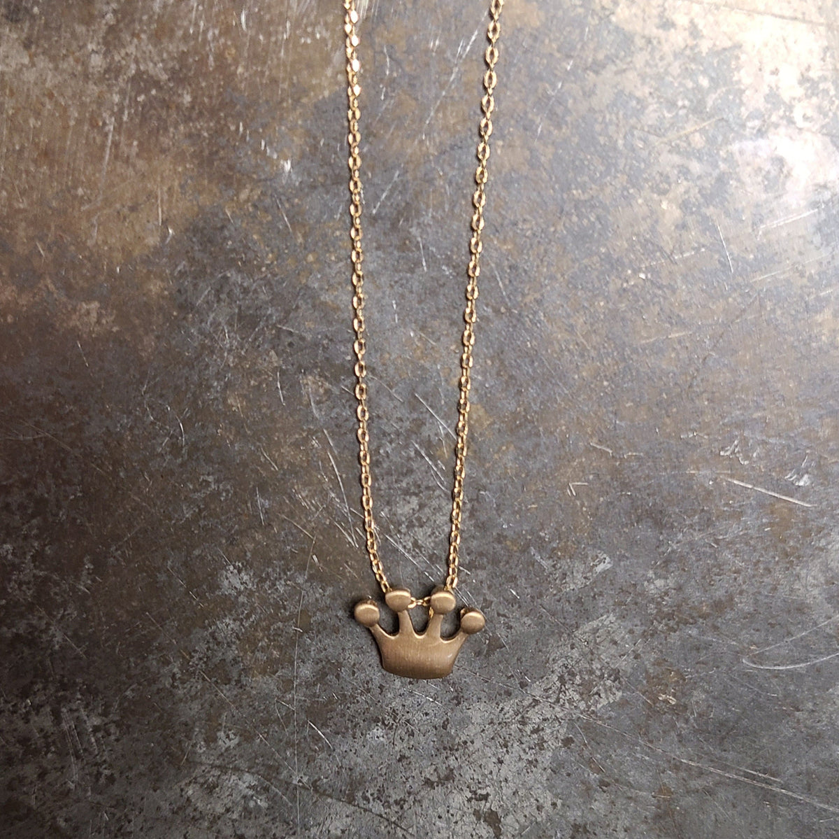 Katie Peak Katie Peak "Giggles & Grace" Gold Crown Charm Necklace - Little Miss Muffin Children & Home