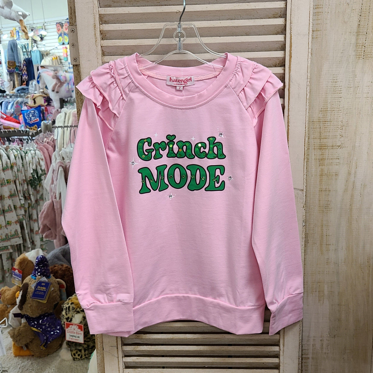 Joyous and Free Joyous and Free Feeling Grinch Mode Tee in Cotton Candy - Little Miss Muffin Children & Home