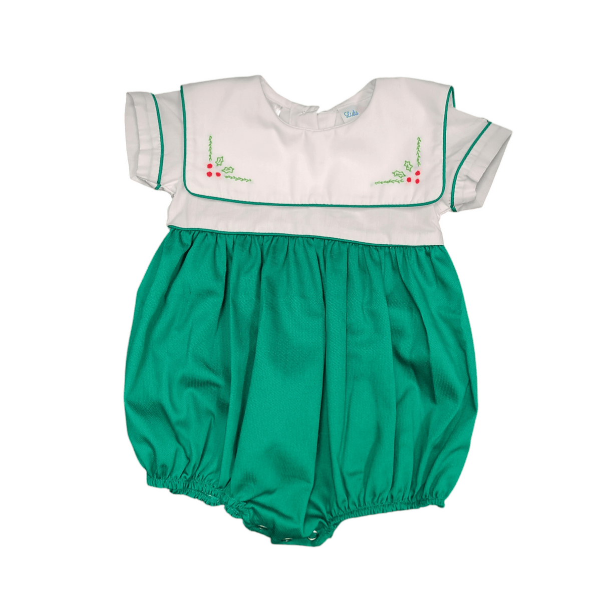 Lulu Bebe Lulu Bebe Holly Embroidered Boy Bubble - Little Miss Muffin Children & Home