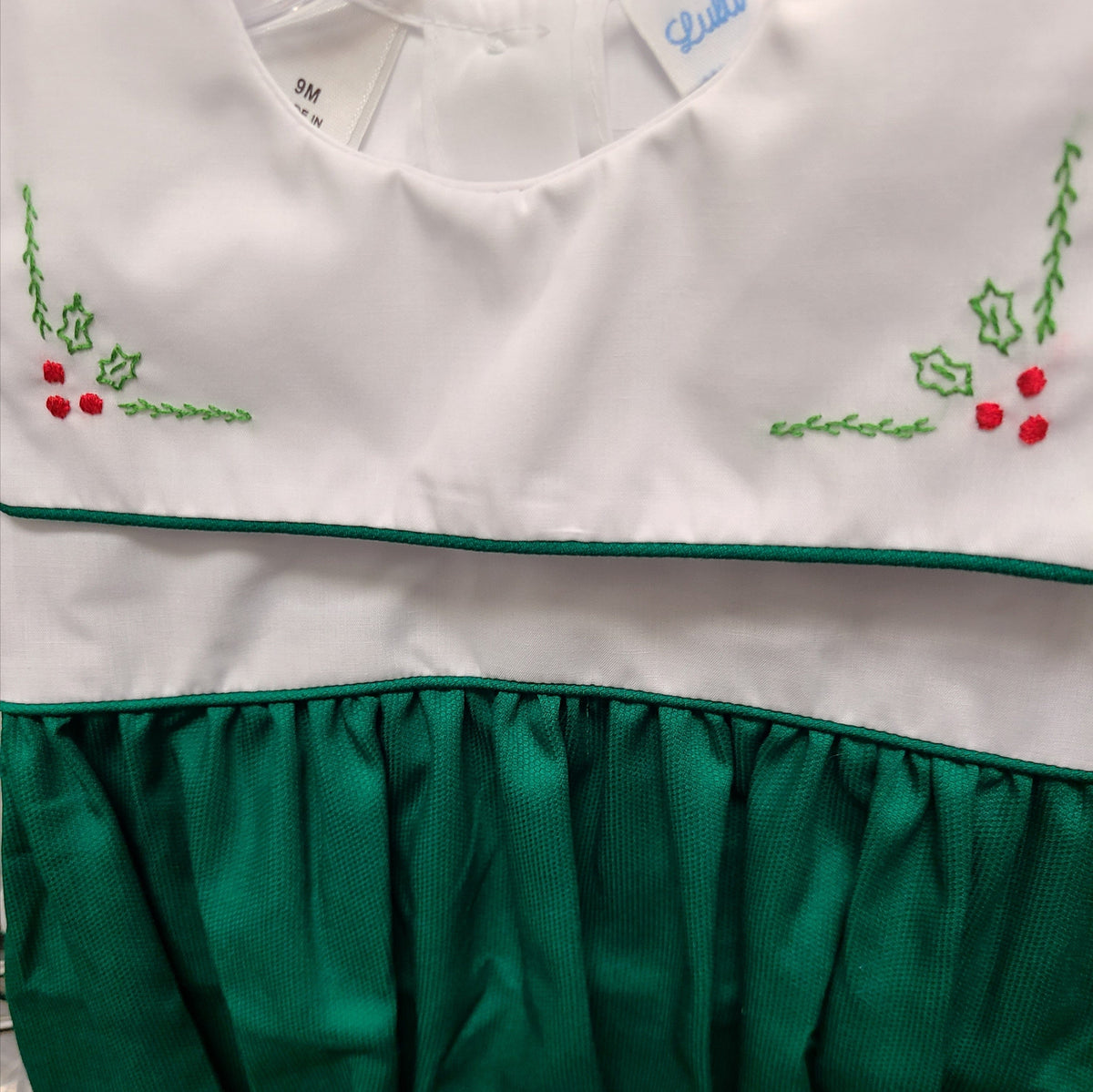 Lulu Bebe Lulu Bebe Holly Embroidered Boy Bubble - Little Miss Muffin Children & Home