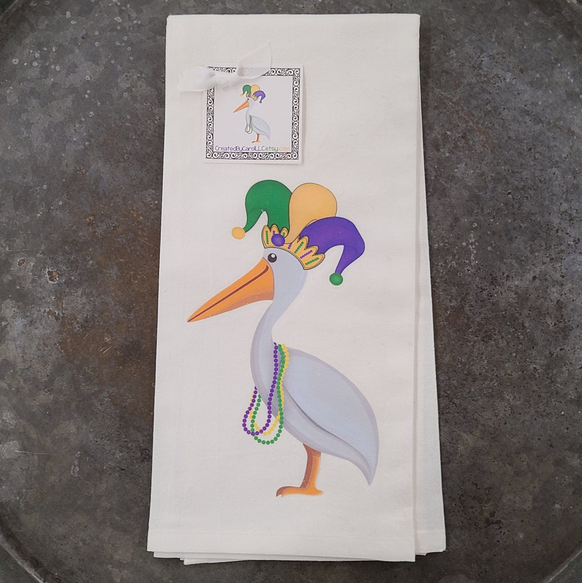 Created by Carol LLC Created by Carol Mardi Gras Pelican Towel - Little Miss Muffin Children & Home