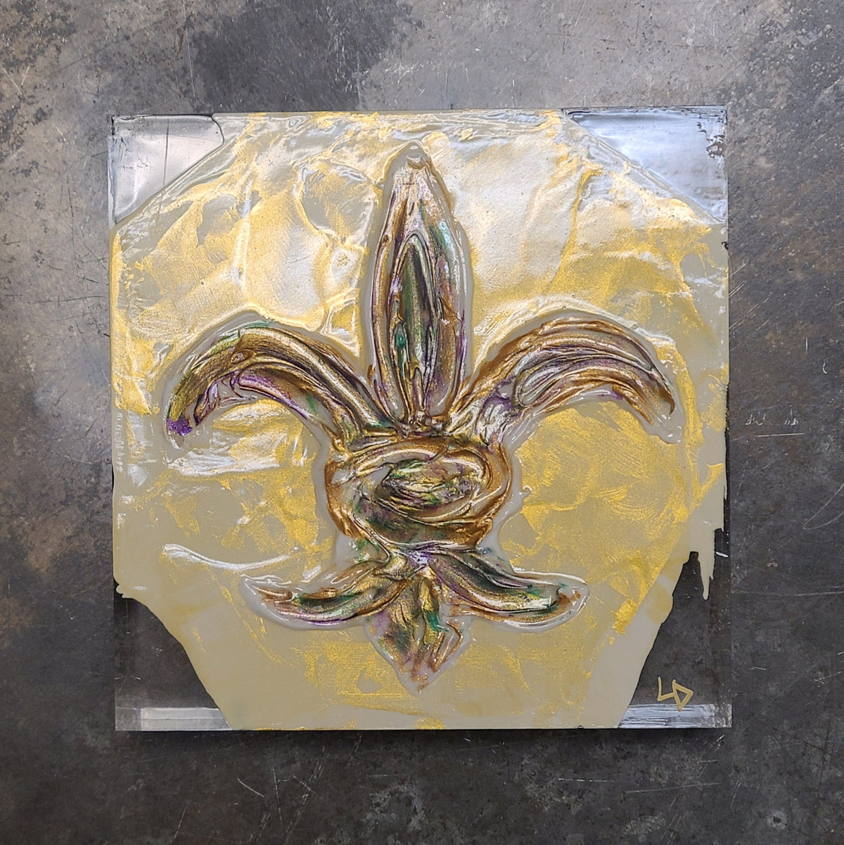 Lisa Devlin Designs Lisa Devlin Designs Acrylic Block 4x4 Mardi Gras - Little Miss Muffin Children & Home