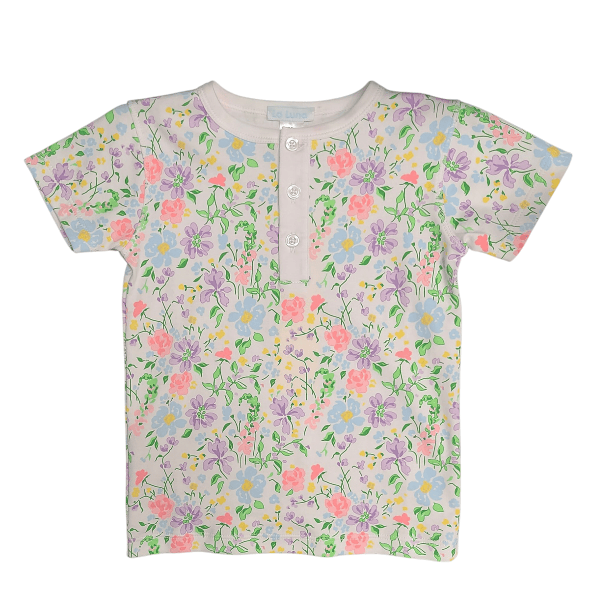 Lulu Bebe Lulu Bebe Floral Short Sleeve Pima PJ Set for Girl - Little Miss Muffin Children & Home